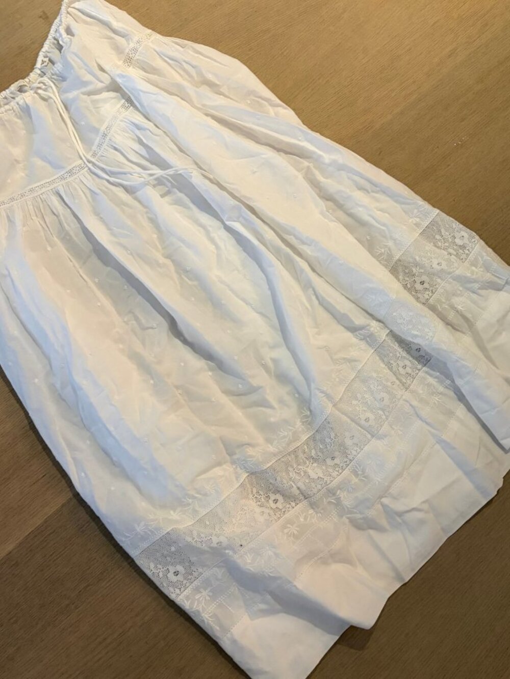 Dôen Marise Skirt Salt White Eyelet Drawstring M